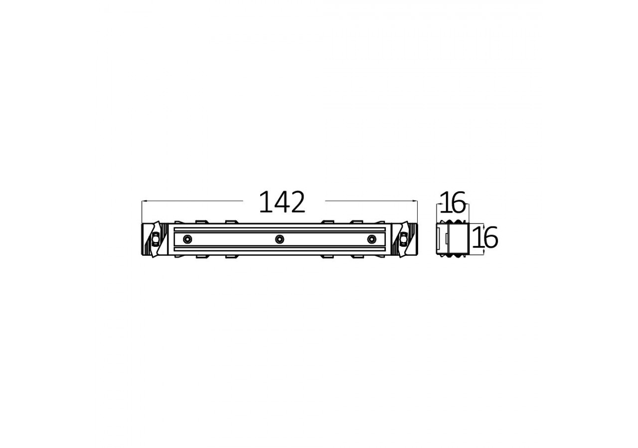 Connecteur pour rail de fixation 143mm Noir - BY41-90011 - Braytron