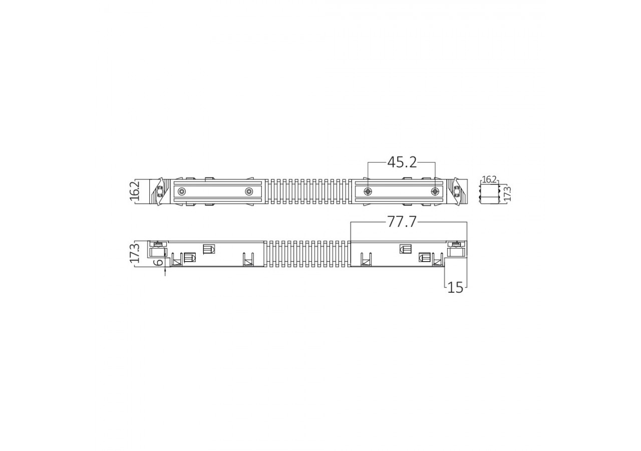 Connecteur pour rail de fixation 300mm Noir - BY41-90021 - Braytron
