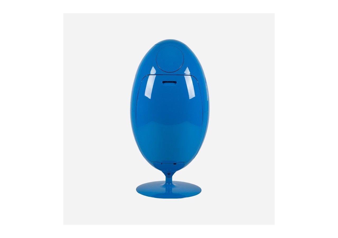 Poubelle de tri sélectif 3 compartiments de 18l Ovetto Galà bleu brillant - S-DOV010G0308 - Soldidesign