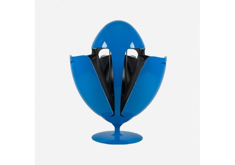 Poubelle de tri sélectif 3 compartiments de 18l Ovetto Galà bleu brillant - S-DOV010G0308 - Soldidesign 2