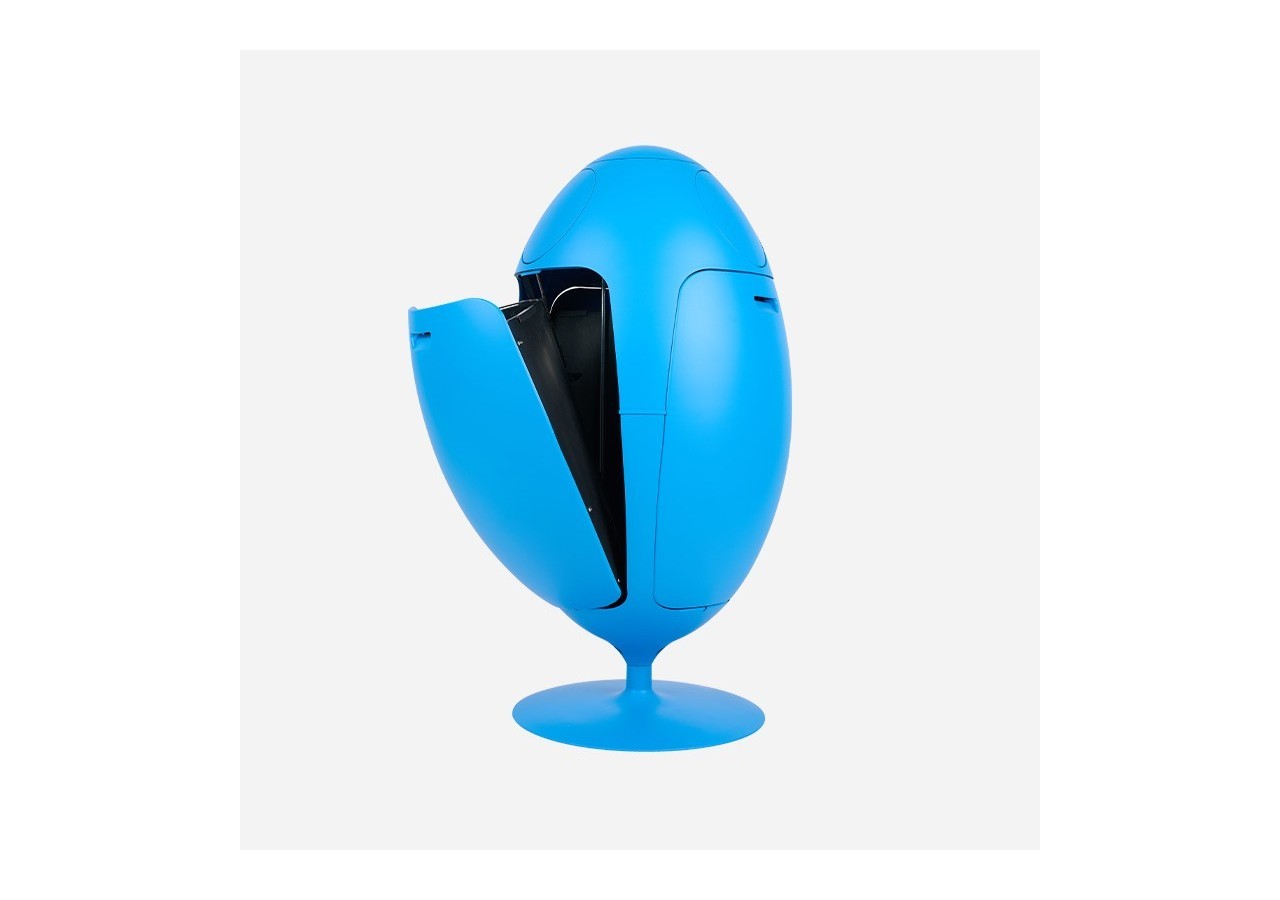 Poubelle de tri sélectif 3 compartiments de 18l Ovetto Galà bleu ciel - S-DOV010G0314 - Soldidesign