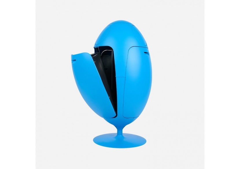 Poubelle de tri sélectif 3 compartiments de 18l Ovetto Galà bleu ciel - S-DOV010G0314 - Soldidesign