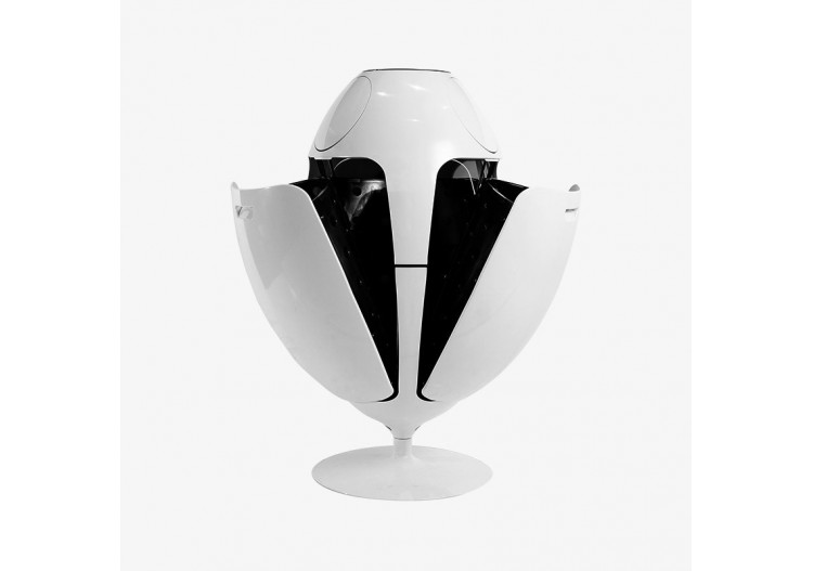 Poubelle de tri sélectif 3 compartiments de 18l Ovetto Lacoque blanc - S-DOV010A0101 - Soldidesign 2