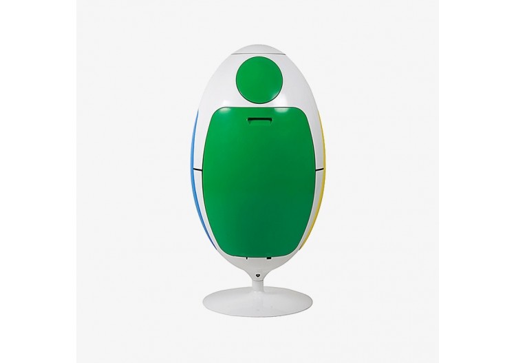 Poubelle de tri sélectif 3 compartiments de 18l Ovetto Amico Blanche - S-DOV010A0203 - Soldidesign