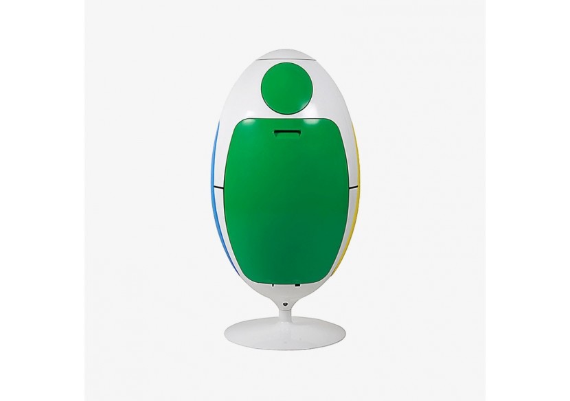 Poubelle de tri sélectif 3 compartiments de 18l Ovetto Amico Blanche - S-DOV010A0203 - Soldidesign