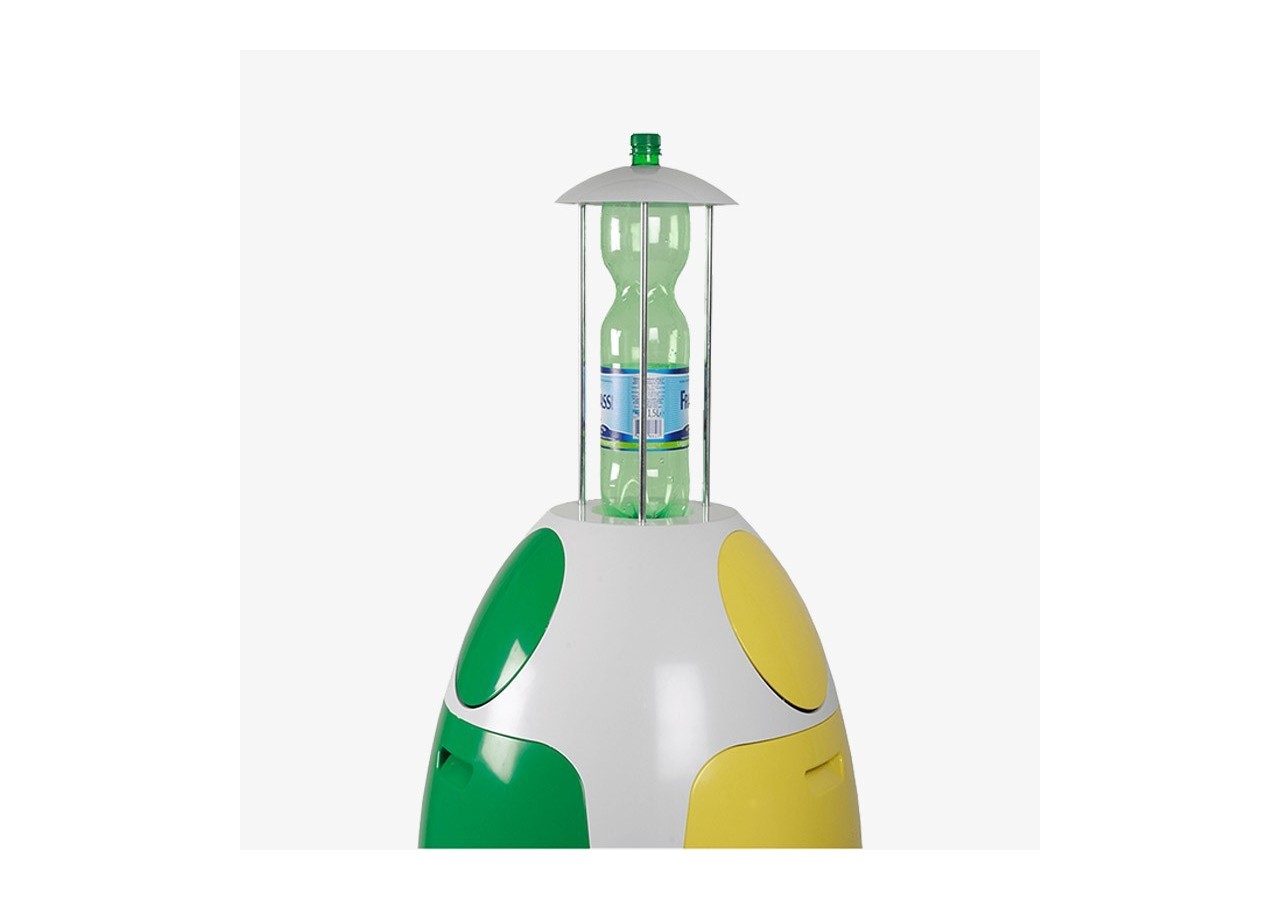 Poubelle de tri sélectif 3 compartiments de 18l Ovetto Amico Blanche - S-DOV010A0203 - Soldidesign