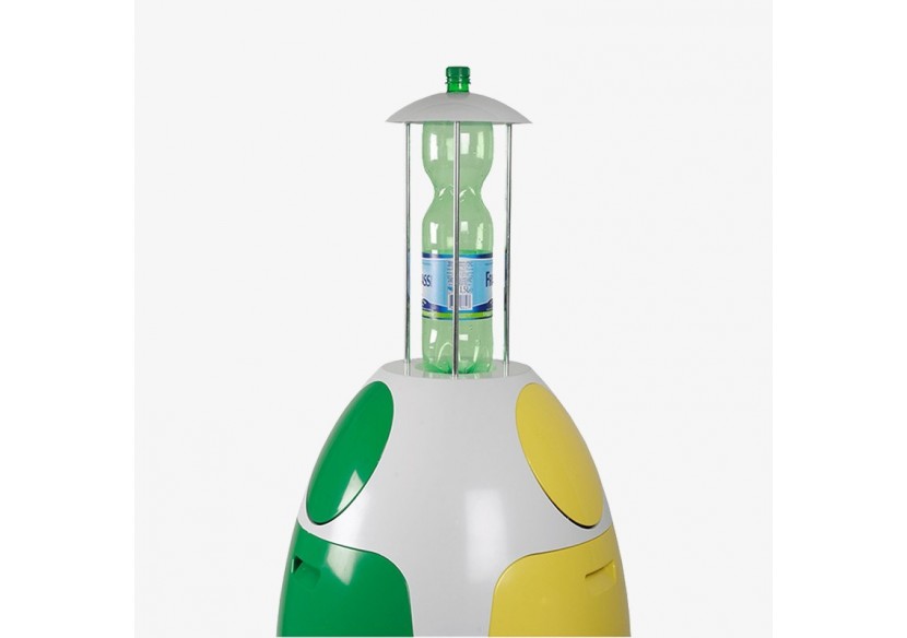 Poubelle de tri sélectif 3 compartiments de 18l Ovetto Amico Blanche - S-DOV010A0203 - Soldidesign