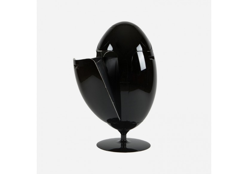 Poubelle de tri sélectif 3 compartiments de 18l Ovetto Galà noir - S-DOV010G0303 - Soldidesign