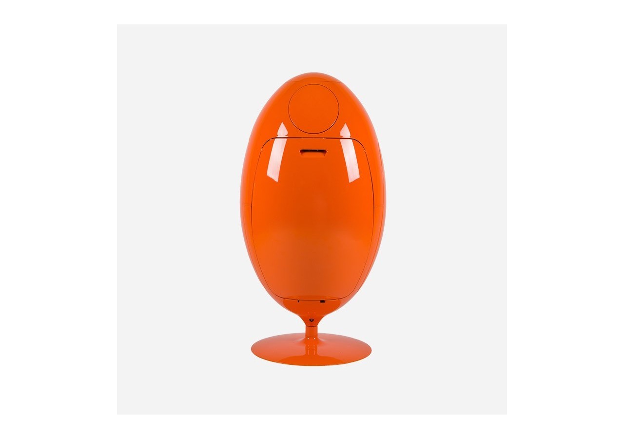 Poubelle de tri sélectif 3 compartiments de 18l Ovetto Galà orange brillant - S-DOV010G0305 - Soldidesign