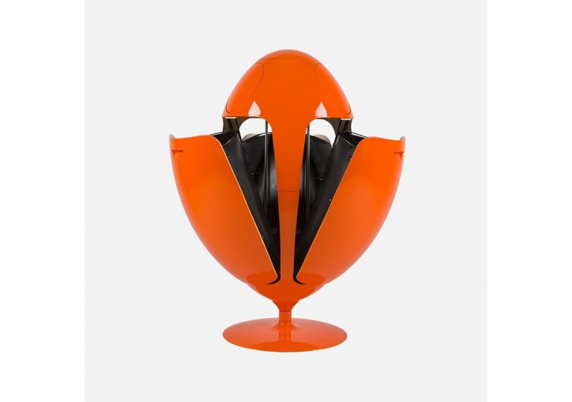 Poubelle de tri sélectif 3 compartiments de 18l Ovetto Galà orange brillant - S-DOV010G0305 - Soldidesign