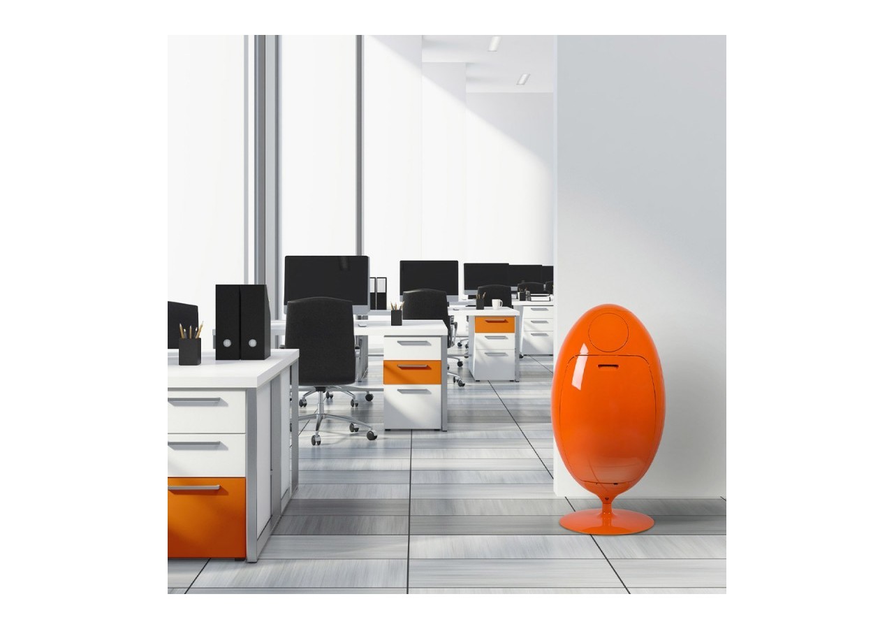 Poubelle de tri sélectif 3 compartiments de 18l Ovetto Galà orange brillant - S-DOV010G0305 - Soldidesign