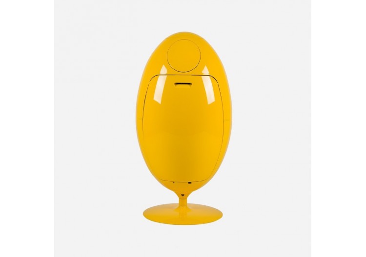 Poubelle de tri sélectif 3 compartiments de 18l Ovetto Galà jaune brillant - S-DOV010G0307 - Soldidesign