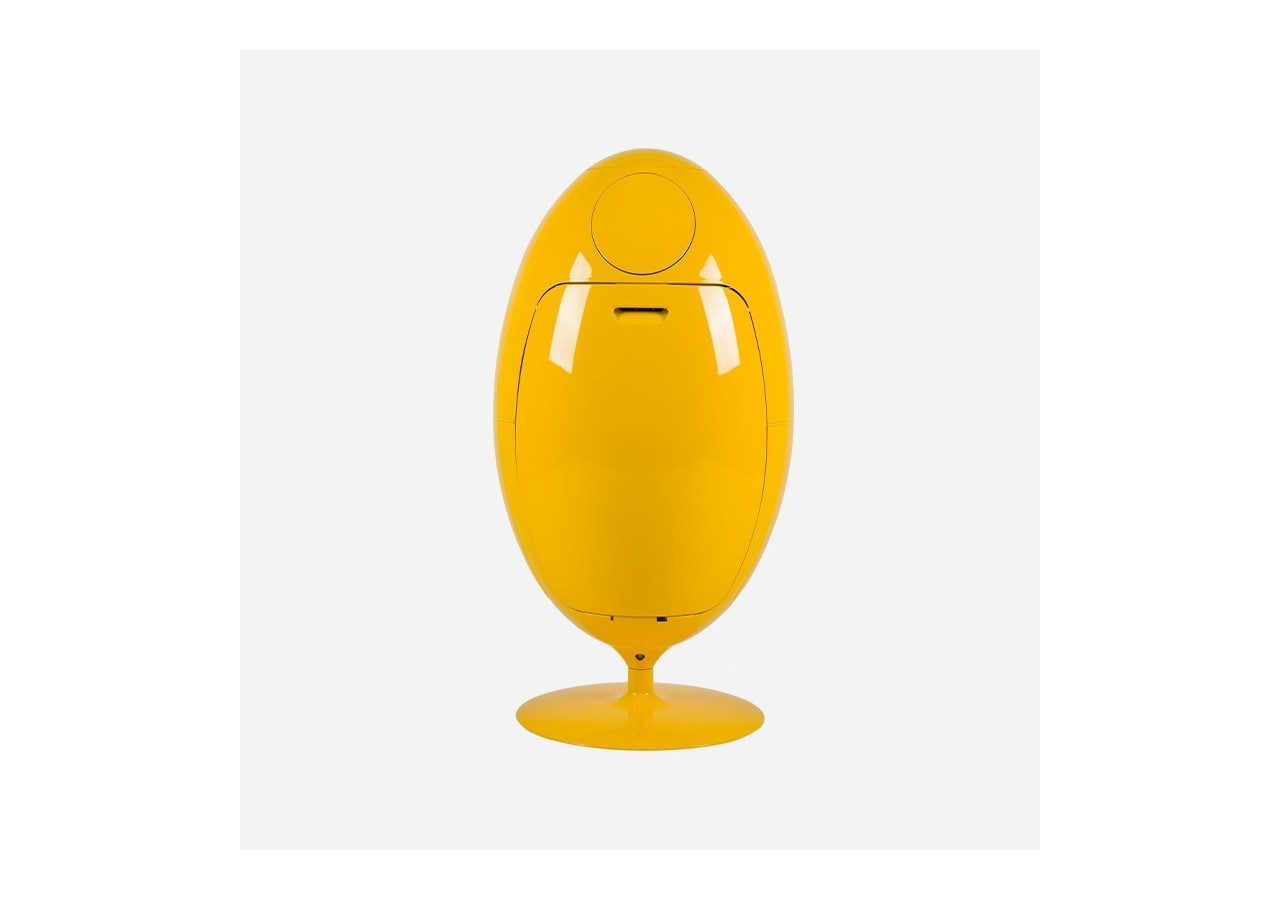 Poubelle de tri sélectif 3 compartiments de 18l Ovetto Galà jaune brillant - S-DOV010G0307 - Soldidesign
