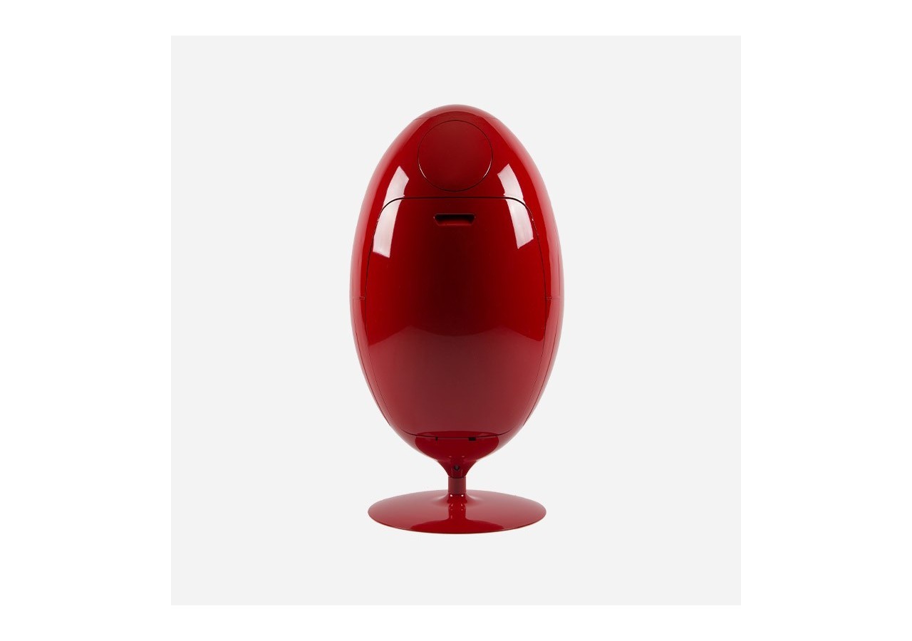 Poubelle de tri sélectif 3 compartiments de 18l Ovetto Galà rouge brillant - S-DOV010G0301 - Soldidesign