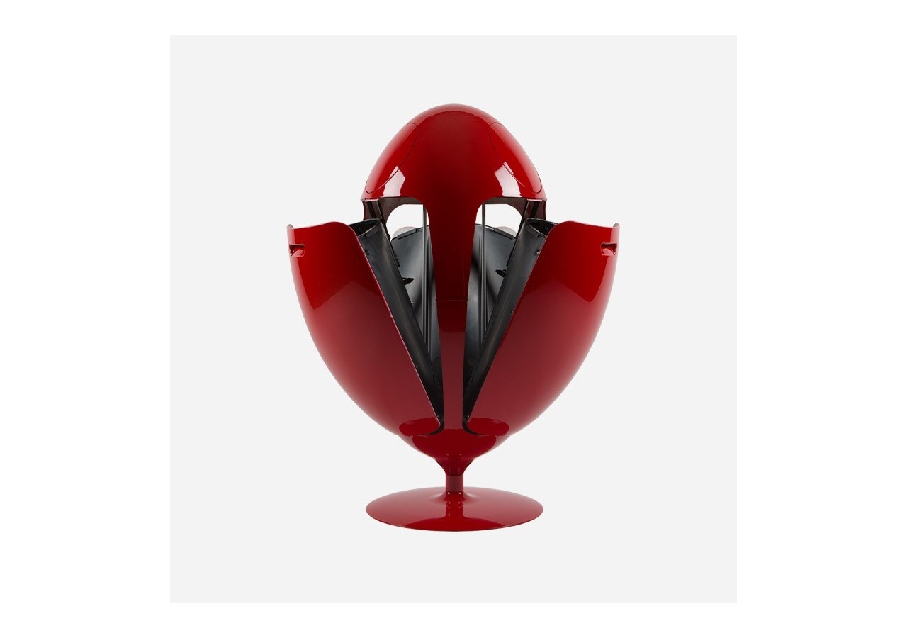 Poubelle de tri sélectif 3 compartiments de 18l Ovetto Galà rouge brillant - S-DOV010G0301 - Soldidesign