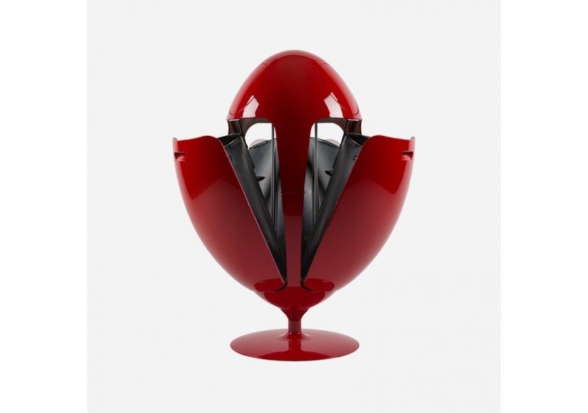 Poubelle de tri sélectif 3 compartiments de 18l Ovetto Galà rouge brillant - S-DOV010G0301 - Soldidesign