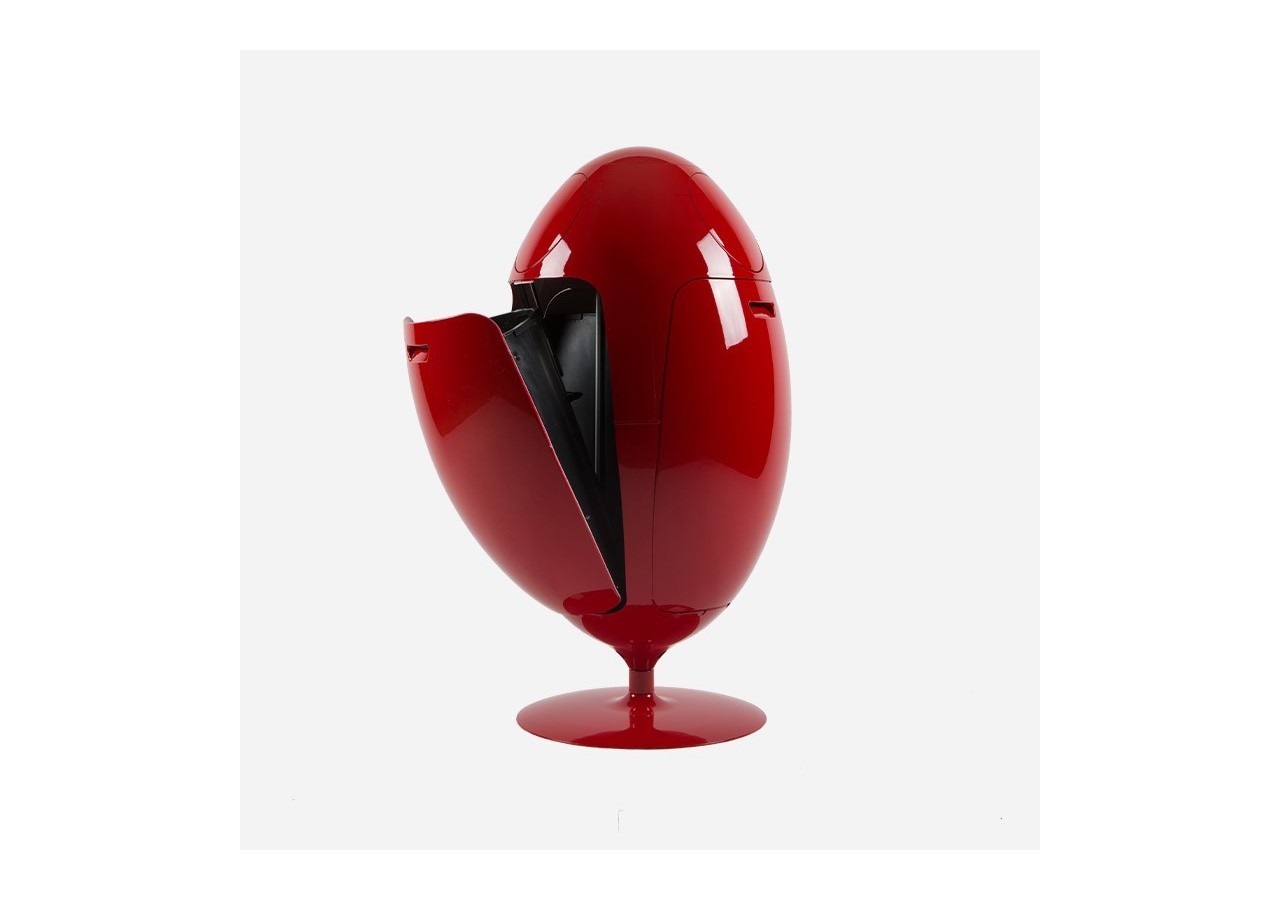 Poubelle de tri sélectif 3 compartiments de 18l Ovetto Galà rouge brillant - S-DOV010G0301 - Soldidesign
