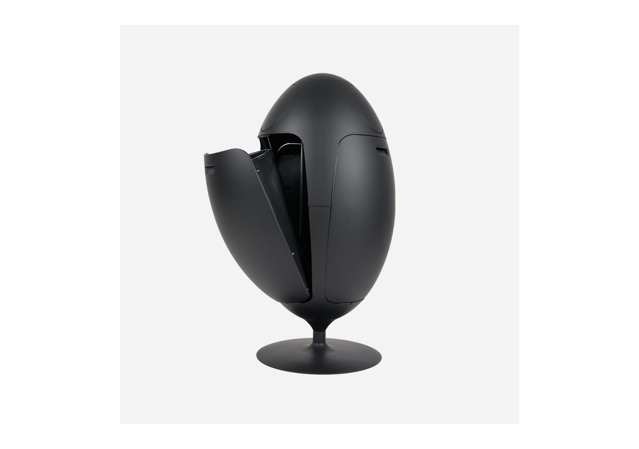 Poubelle de tri sélectif 3 compartiments de 18l Ovetto Galà noir mat - S-DOV010G0309 - Soldidesign