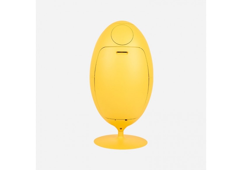 Poubelle de tri sélectif 3 compartiments de 18l Ovetto Galà jaune mat satiné - S-DOV010G0313 - Soldidesign