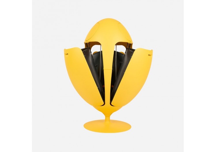 Poubelle de tri sélectif 3 compartiments de 18l Ovetto Galà jaune mat satiné - S-DOV010G0313 - Soldidesign 2