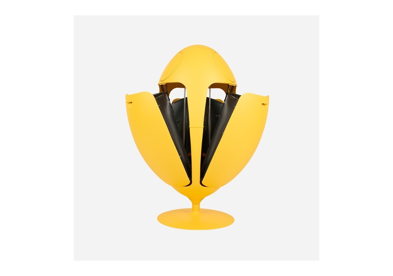 Poubelle de tri sélectif 3 compartiments de 18l Ovetto Galà jaune mat satiné - S-DOV010G0313 - Soldidesign