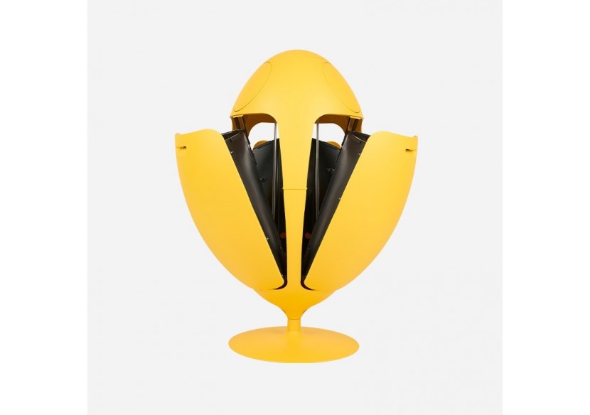 Poubelle de tri sélectif 3 compartiments de 18l Ovetto Galà jaune mat satiné - S-DOV010G0313 - Soldidesign