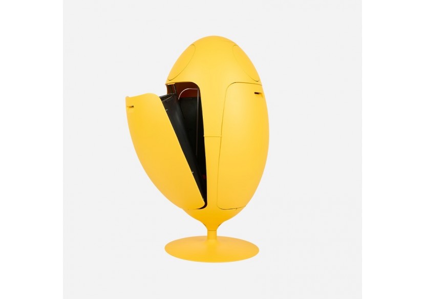 Poubelle de tri sélectif 3 compartiments de 18l Ovetto Galà jaune mat satiné - S-DOV010G0313 - Soldidesign