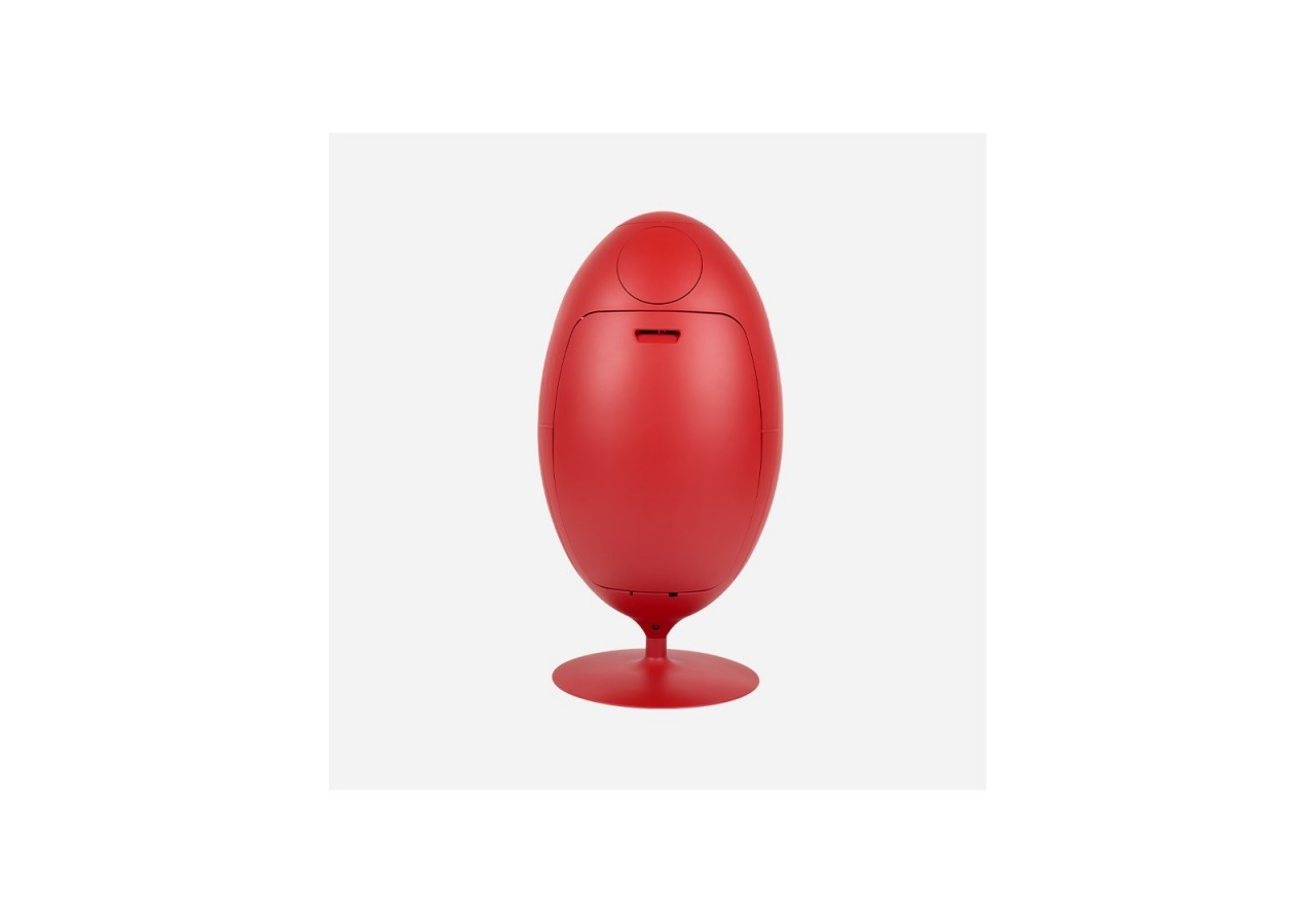 Poubelle de tri sélectif 3 compartiments de 18l Ovetto Galà rouge mat satiné - S-DOV010G0311 - Soldidesign