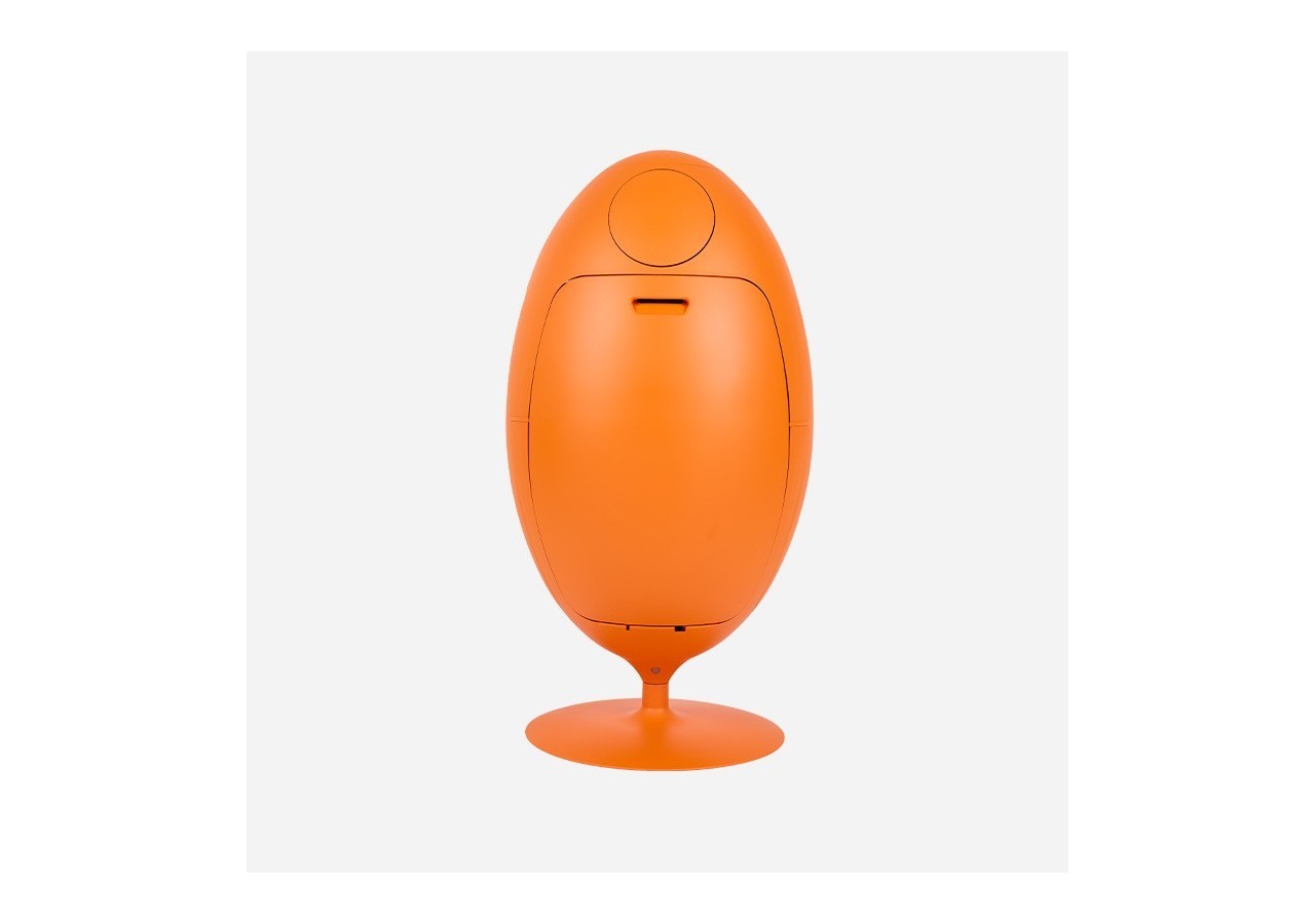 Poubelle de tri sélectif 3 compartiments de 18l Ovetto Galà orange mat satiné - S-DOV010G0312 - Soldidesign
