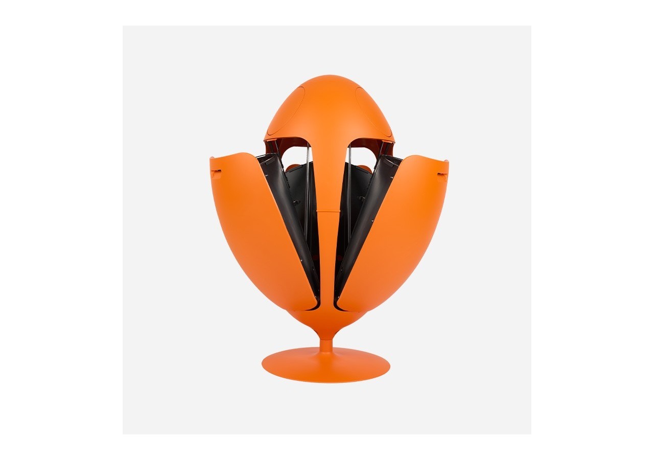 Poubelle de tri sélectif 3 compartiments de 18l Ovetto Galà orange mat satiné - S-DOV010G0312 - Soldidesign