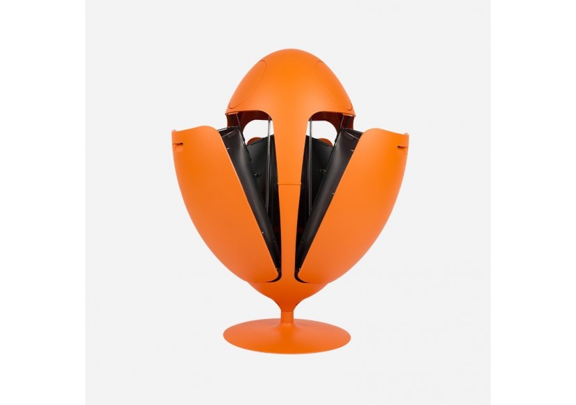Poubelle de tri sélectif 3 compartiments de 18l Ovetto Galà orange mat satiné - S-DOV010G0312 - Soldidesign