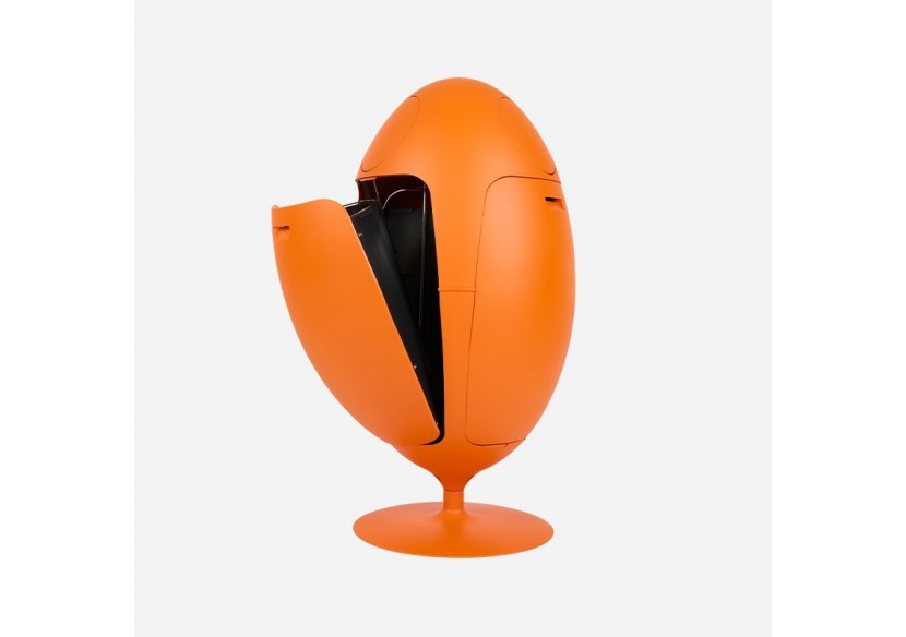 Poubelle de tri sélectif 3 compartiments de 18l Ovetto Galà orange mat satiné - S-DOV010G0312 - Soldidesign