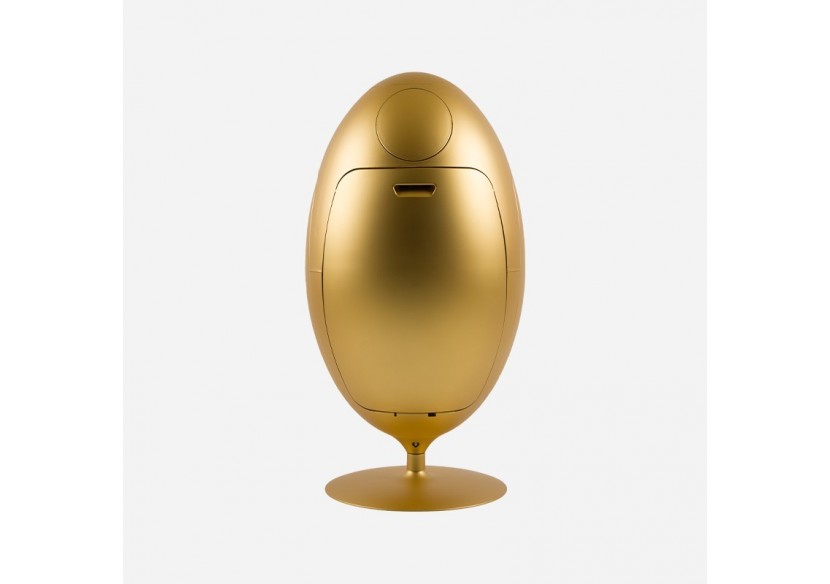 Poubelle de tri sélectif 3 compartiments de 18l Ovetto métal or - S-DOV010M0402 - Soldidesign