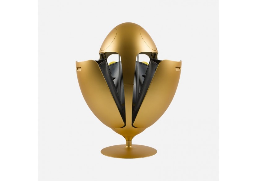 Poubelle de tri sélectif 3 compartiments de 18l Ovetto métal or - S-DOV010M0402 - Soldidesign