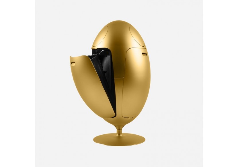 Poubelle de tri sélectif 3 compartiments de 18l Ovetto métal or - S-DOV010M0402 - Soldidesign