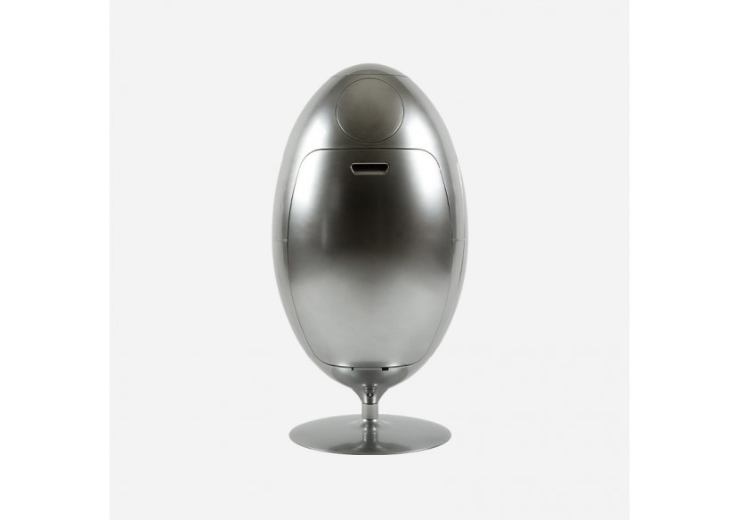 Poubelle de tri sélectif 3 compartiments de 18l Ovetto métal chromé - S-DOV010M0406 - Soldidesign