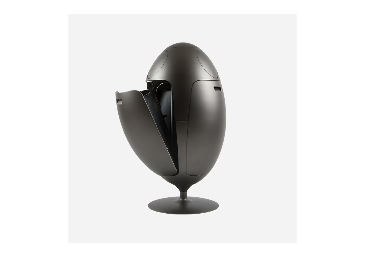 Poubelle de tri sélectif 3 compartiments de 18l Ovetto métal nikel - S-DOV010M0407 - Soldidesign