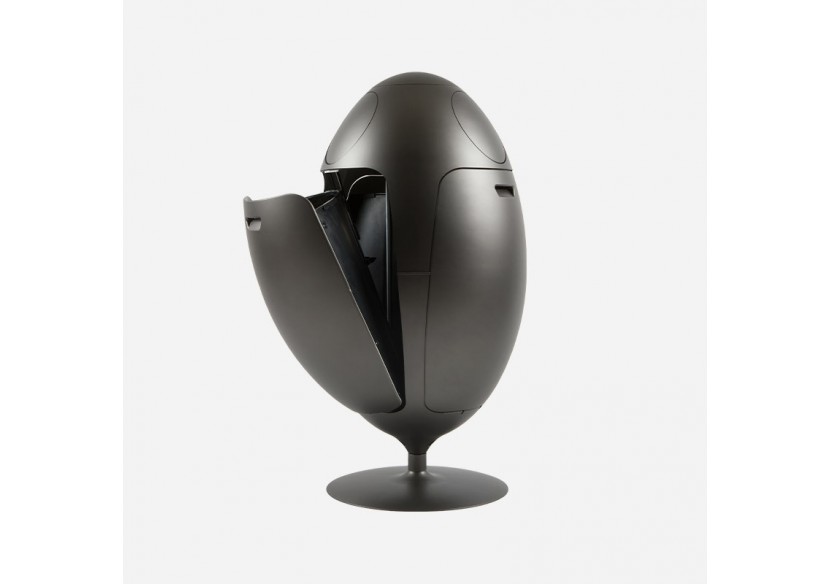 Poubelle de tri sélectif 3 compartiments de 18l Ovetto métal nikel - S-DOV010M0407 - Soldidesign