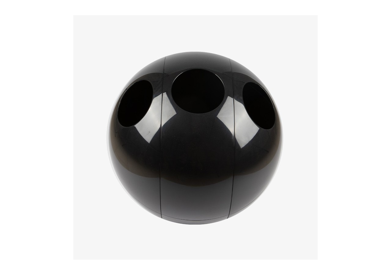 Poubelle de tri sélectif 3 compartiments 1x60l 2x30l Sfera noir - S-DSF020A0101 - Soldidesign