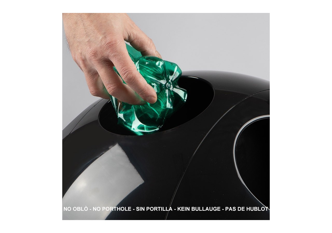 Poubelle de tri sélectif 3 compartiments 1x60l 2x30l Sfera noir - S-DSF020A0101 - Soldidesign