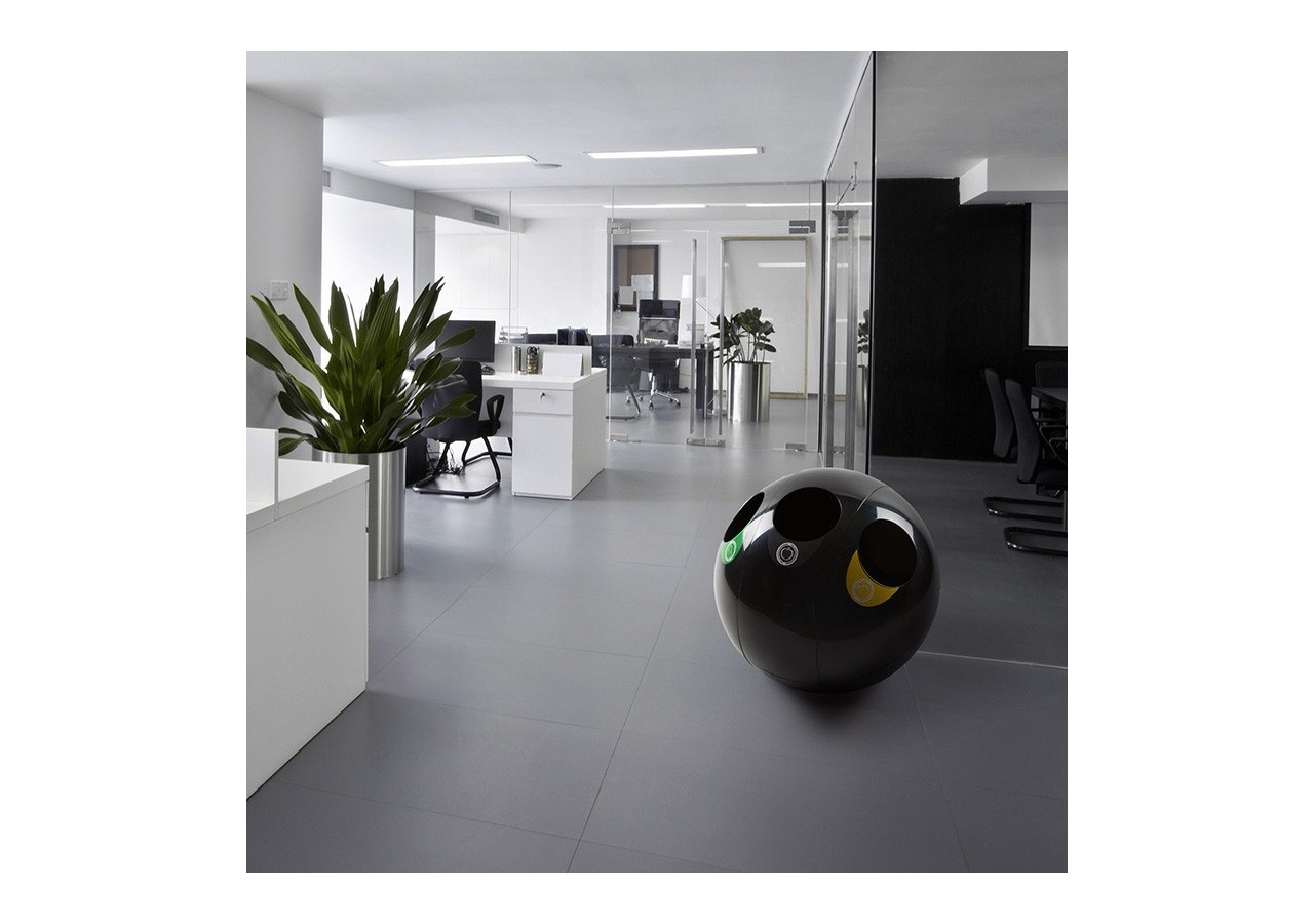 Poubelle de tri sélectif 3 compartiments 1x60l 2x30l Sfera noir - S-DSF020A0101 - Soldidesign