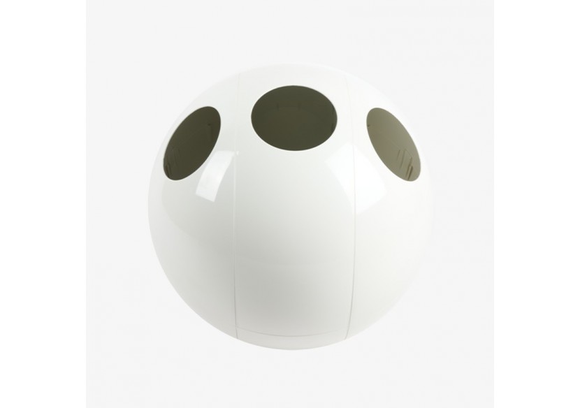 Poubelle de tri sélectif 3 compartiments 1x60l 2x30l Sfera blanc - S-DSF020G0305 - Soldidesign