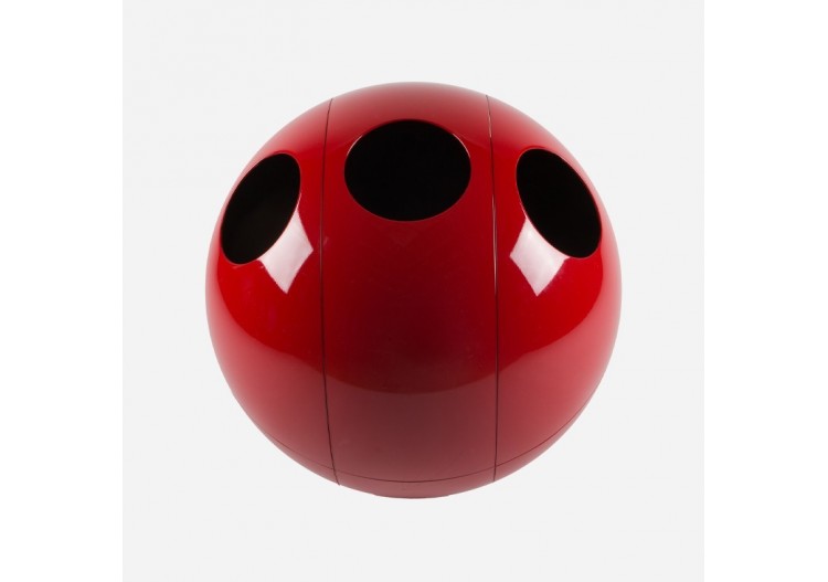 Poubelle de tri sélectif 3 compartiments 1x60l 2x30l Sfera rouge - S-DSF020G0313 - Soldidesign