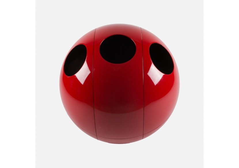 Poubelle de tri sélectif 3 compartiments 1x60l 2x30l Sfera rouge - S-DSF020G0313 - Soldidesign