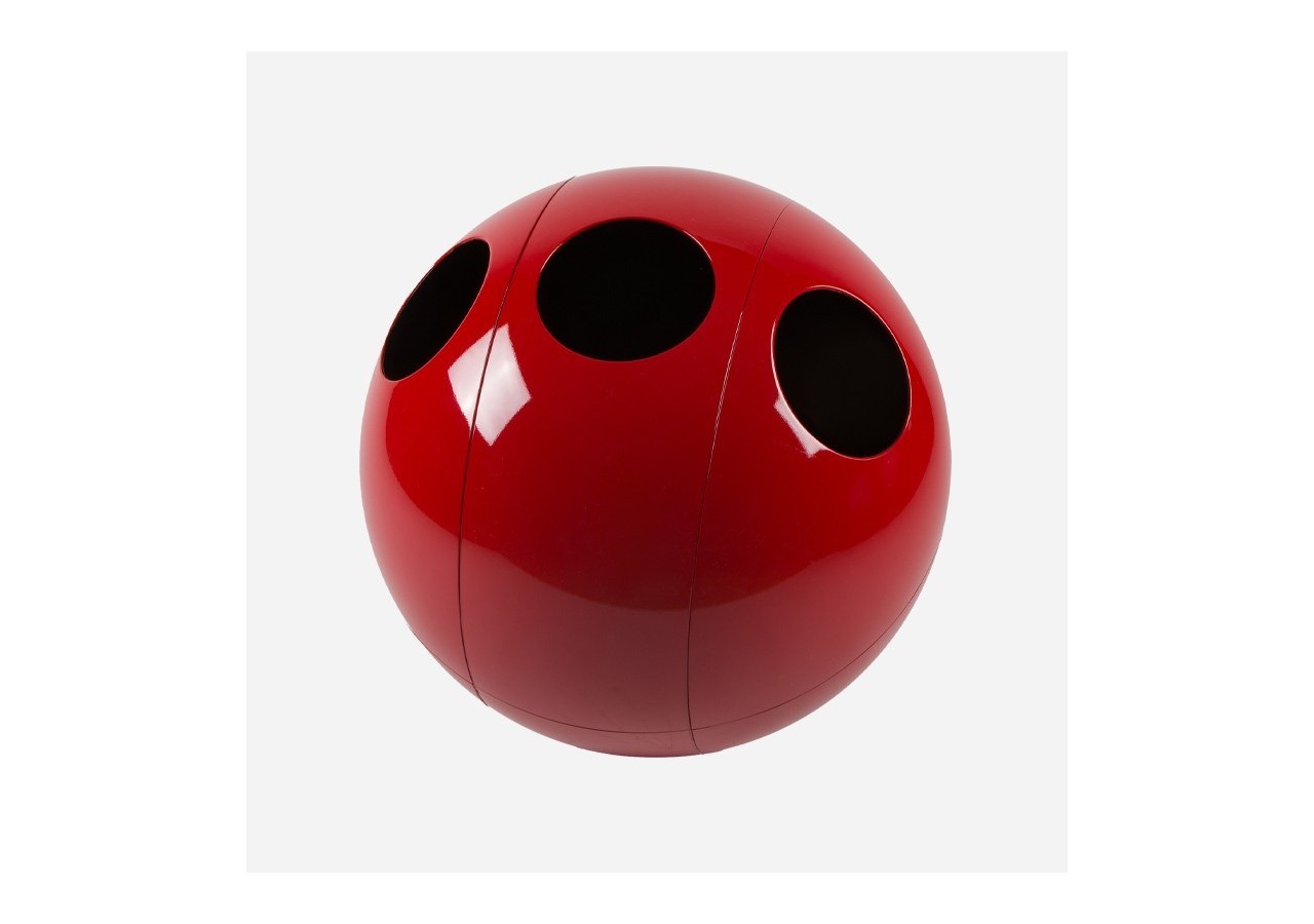 Poubelle de tri sélectif 3 compartiments 1x60l 2x30l Sfera rouge - S-DSF020G0313 - Soldidesign