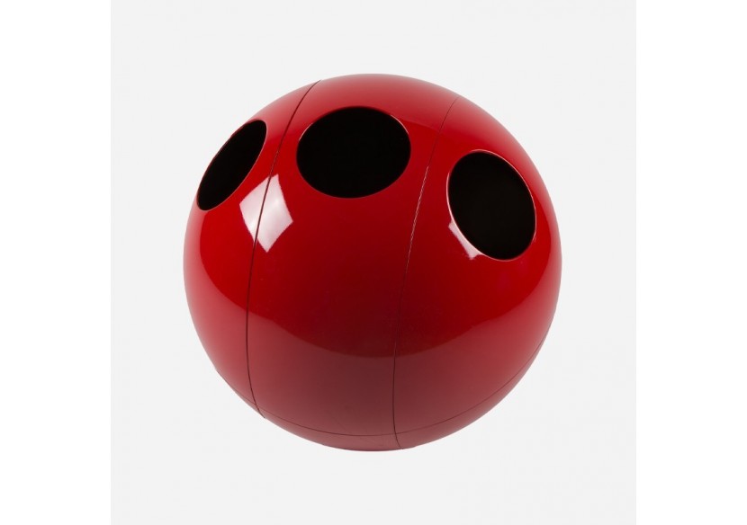 Poubelle de tri sélectif 3 compartiments 1x60l 2x30l Sfera rouge - S-DSF020G0313 - Soldidesign