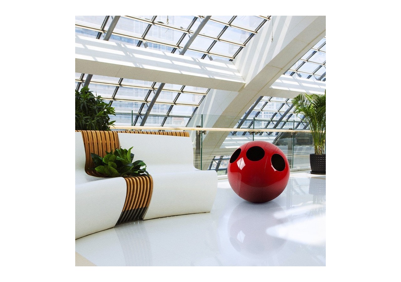 Poubelle de tri sélectif 3 compartiments 1x60l 2x30l Sfera rouge - S-DSF020G0313 - Soldidesign