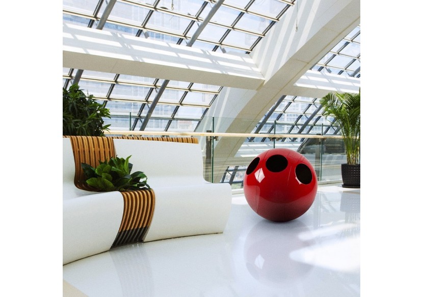 Poubelle de tri sélectif 3 compartiments 1x60l 2x30l Sfera rouge - S-DSF020G0313 - Soldidesign