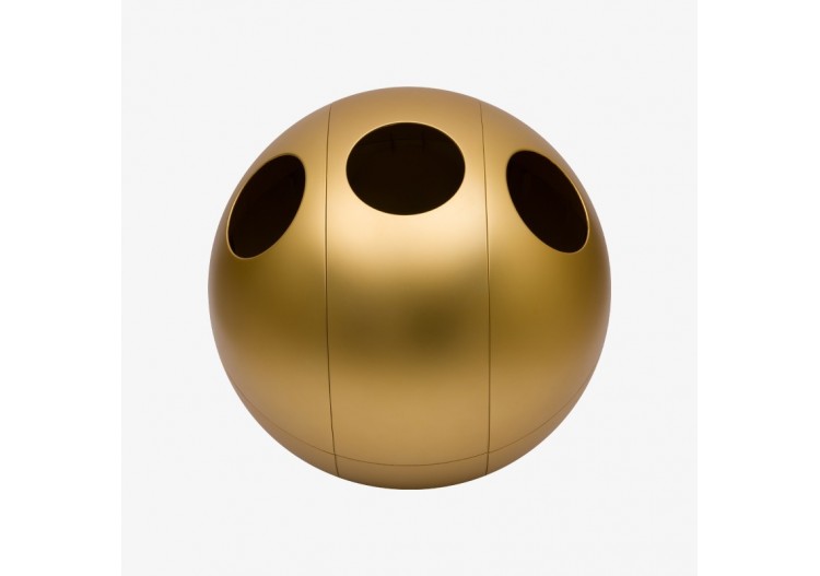 Poubelle de tri sélectif 3 compartiments 1x60l 2x30l Sfera or - S-DSF020M0401 - Soldidesign