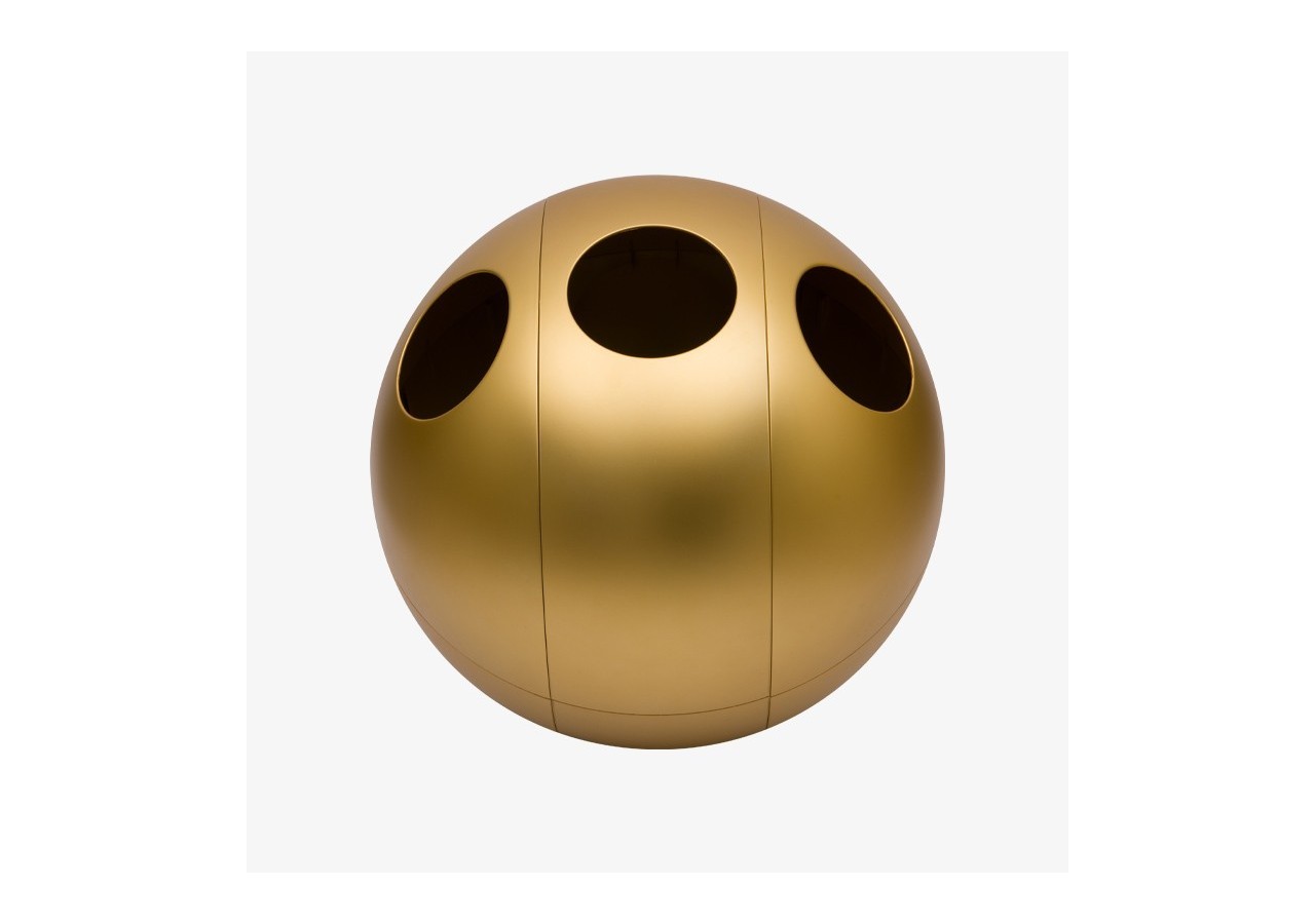 Poubelle de tri sélectif 3 compartiments 1x60l 2x30l Sfera or - S-DSF020M0401 - Soldidesign
